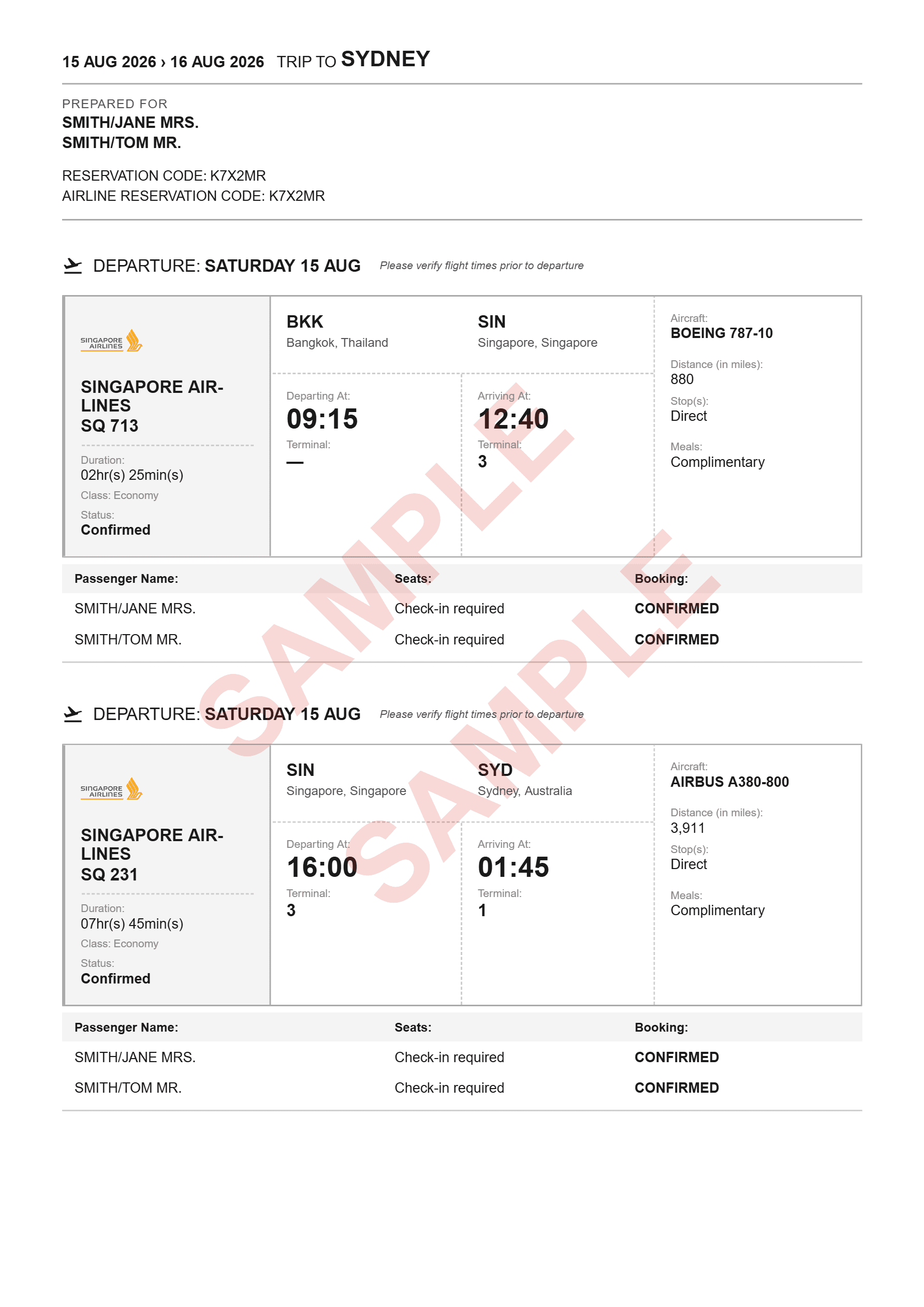 Beispiel-Weiterflugticket — Sehen Sie, was Sie erhalten | Volward